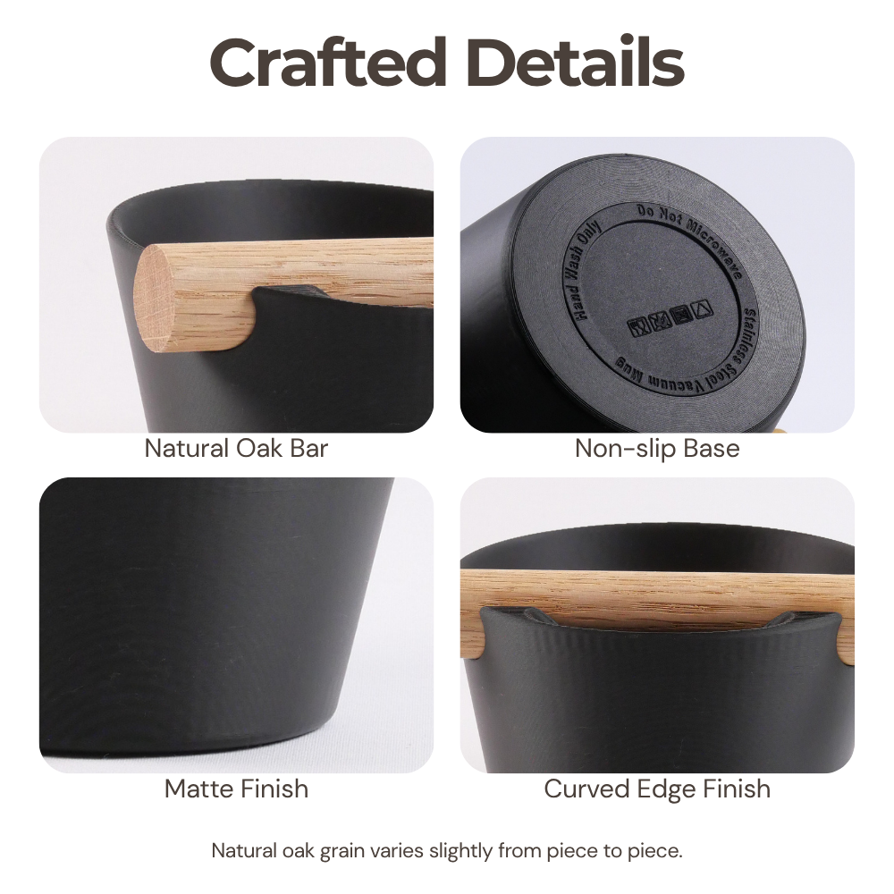 Nordic Coffee Knock Box with Real Oak Wood Bar - Knocdic
