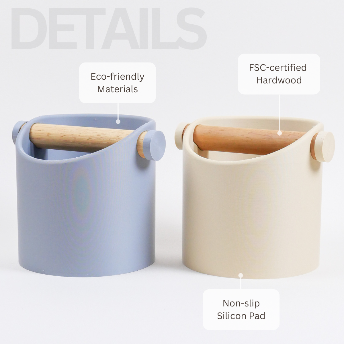 The Minimalist | Knock Box With Oak or Iroko Knock Bar - Knocdic