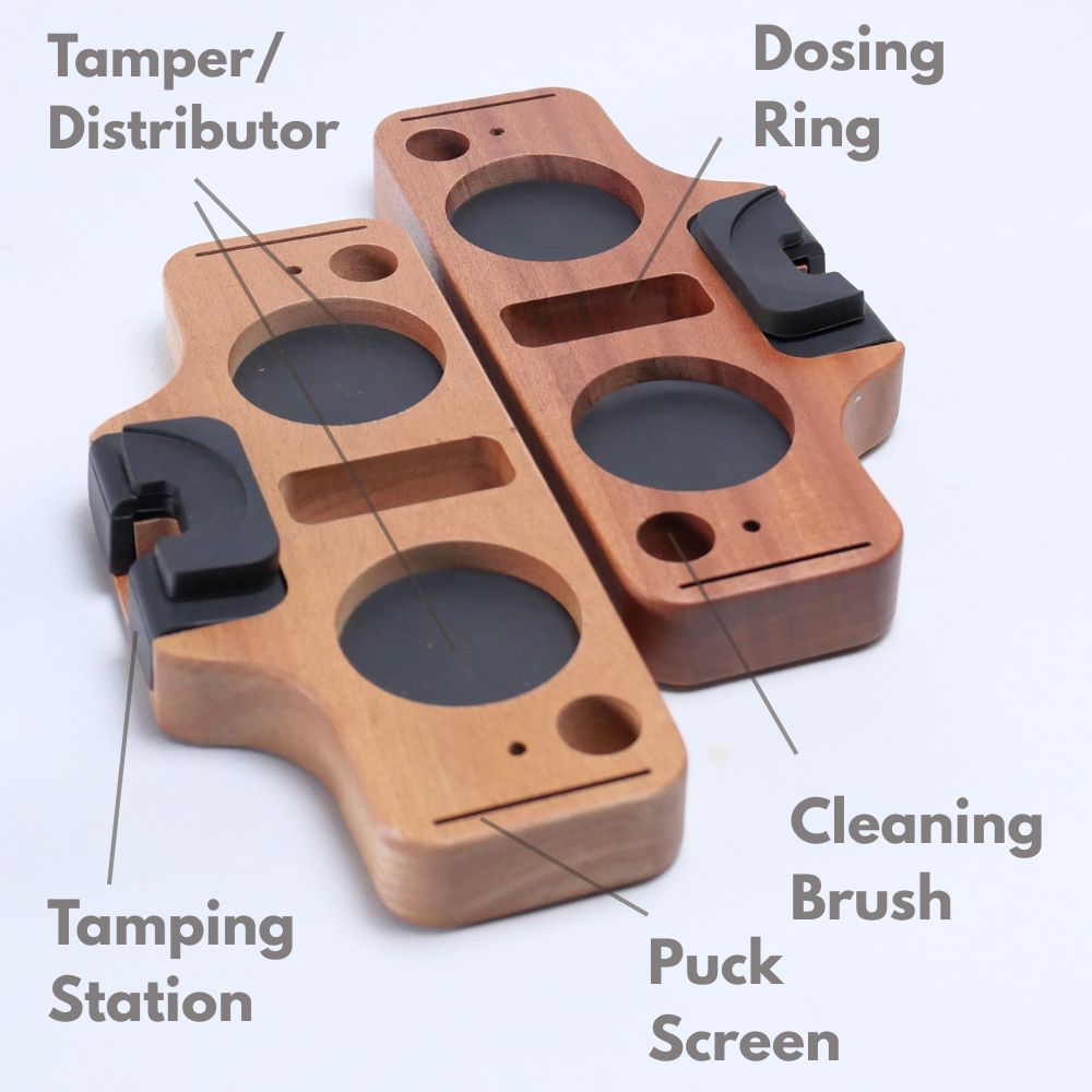 Wooden Portafilter Holder & Espresso Tamper Station