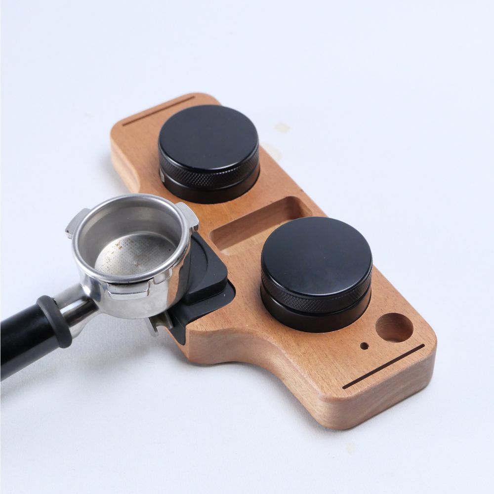 Wooden Portafilter Holder & Espresso Tamper Station