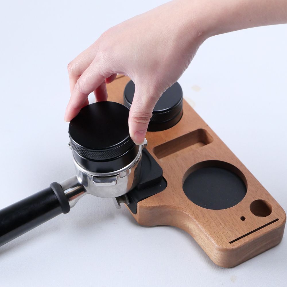 Wooden Portafilter Holder & Espresso Tamper Station