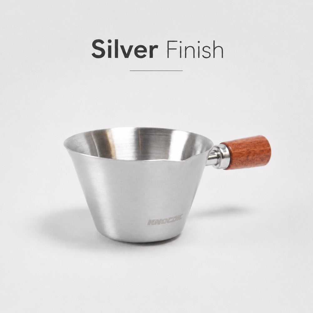 100ml Espresso Measuring Cup with Wooden Handle - Knocdic