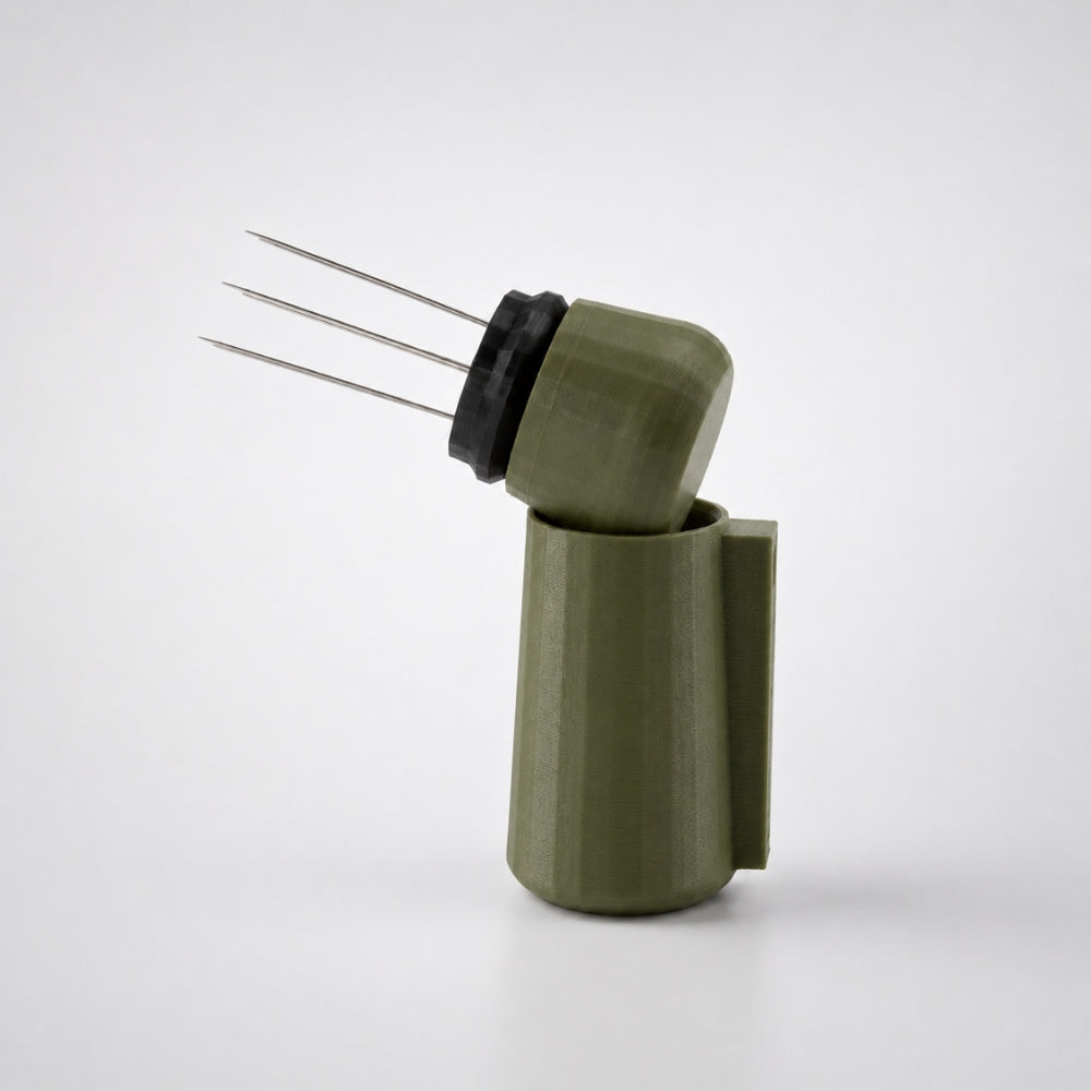 Espresso WDT Tool with Magnetic Holder with matte olive green