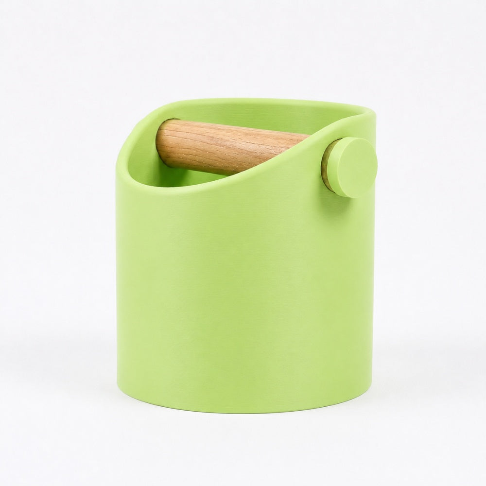 Minimalist Coffee Knock Box with Real Oak Wood Bar