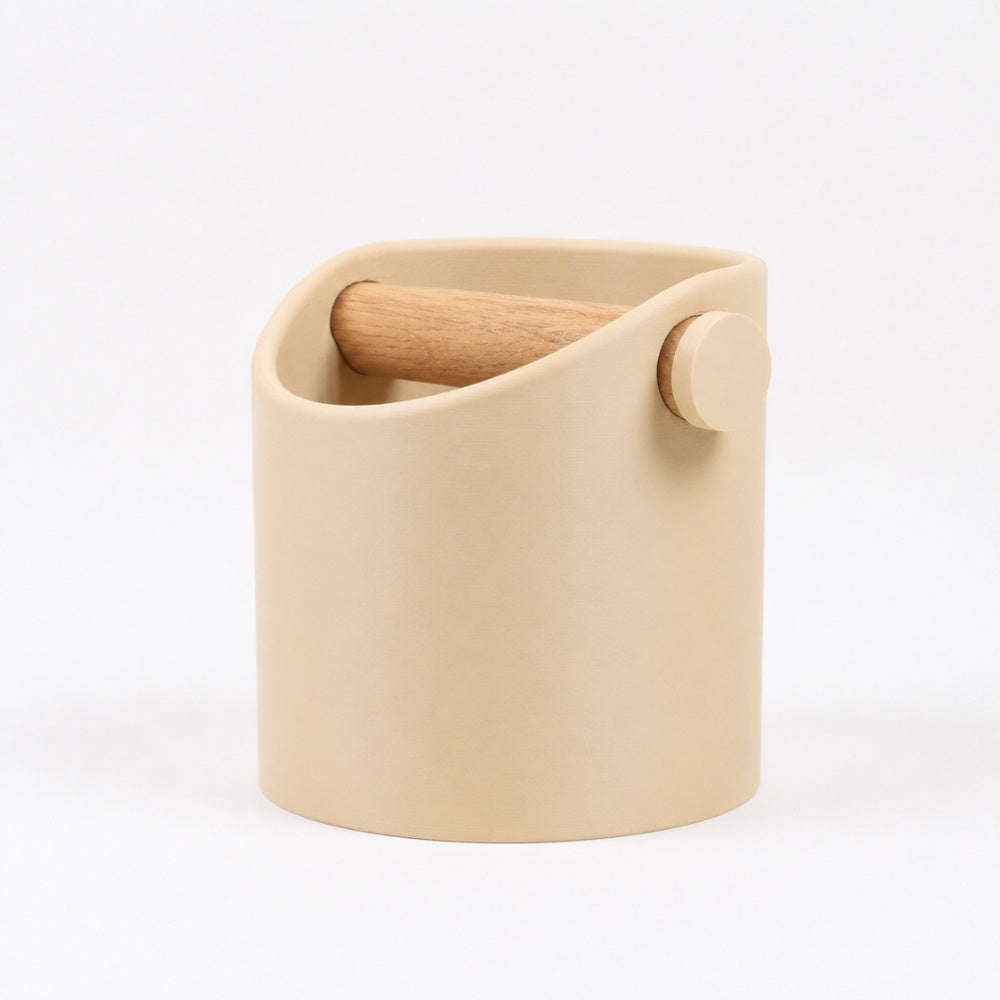 Minimalist Coffee Knock Box with Real Oak Wood Bar