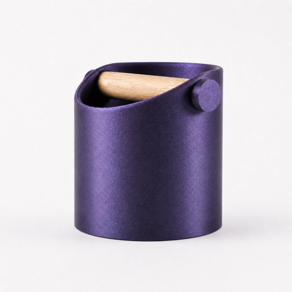 Minimalist Coffee Knock Box with Real Oak Wood Bar