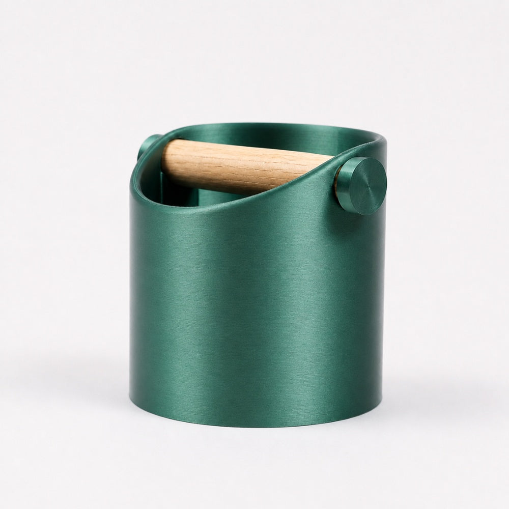 Minimalist Coffee Knock Box with Real Oak Wood Bar