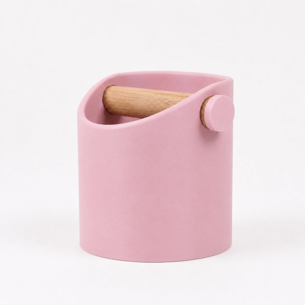 Minimalist Coffee Knock Box with Real Oak Wood Bar