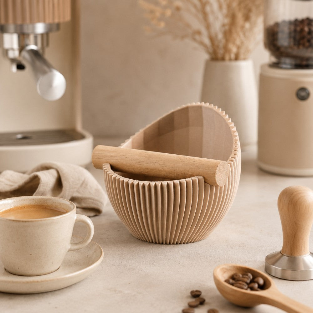 De Nova | Knock Box met eikenhouten of Iroko-klopstang