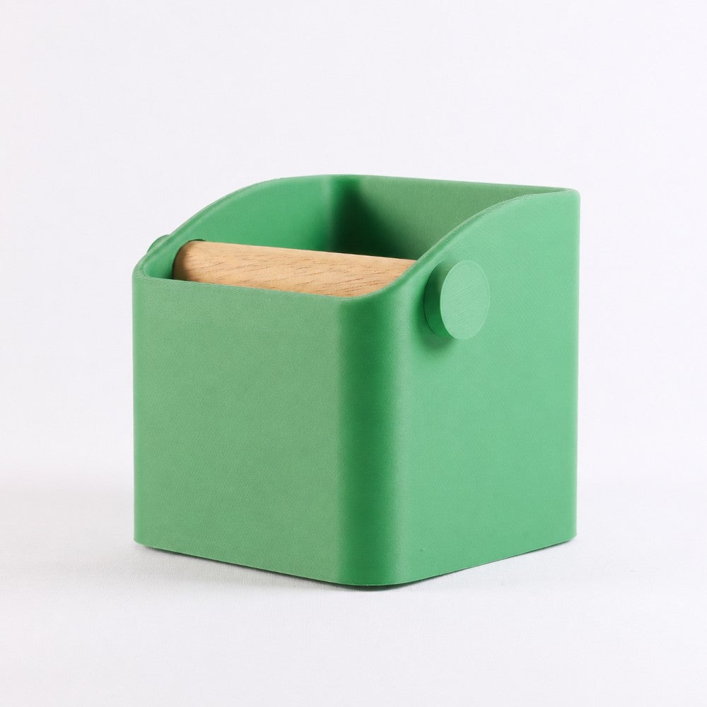 The Square Espresso Knock Box with Oak Knock Bar