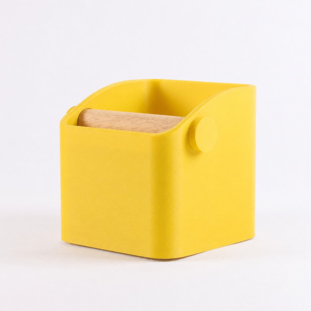 The Square Espresso Knock Box with Oak Knock Bar