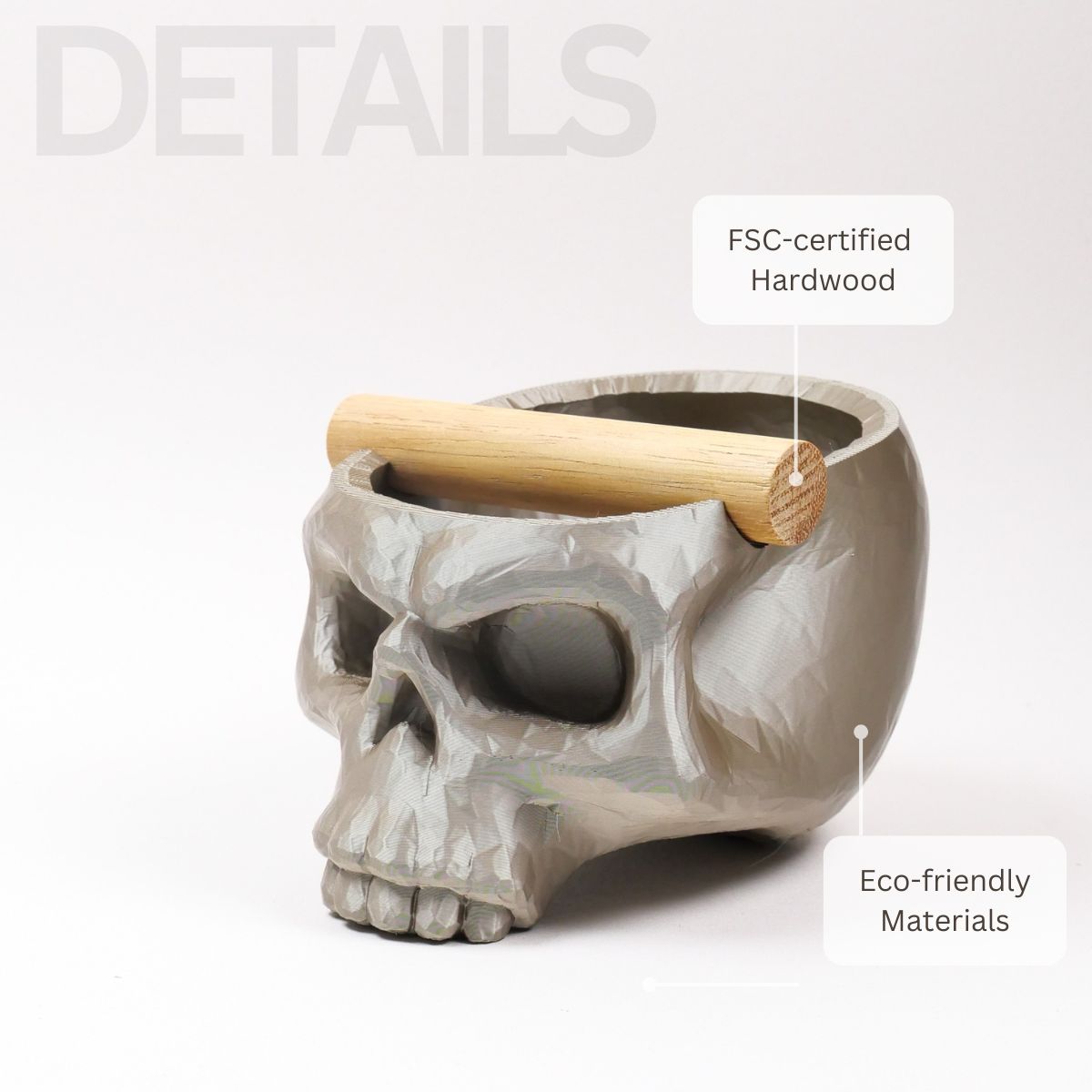 The Skull | Knock Box With Oak or Iroko Knock Bar - Knocdic