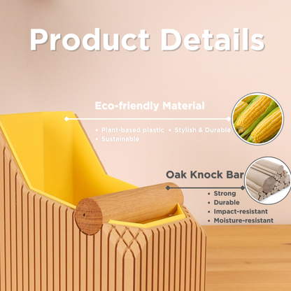 Striped Box | Knock Box With Hardwood Knock Bar