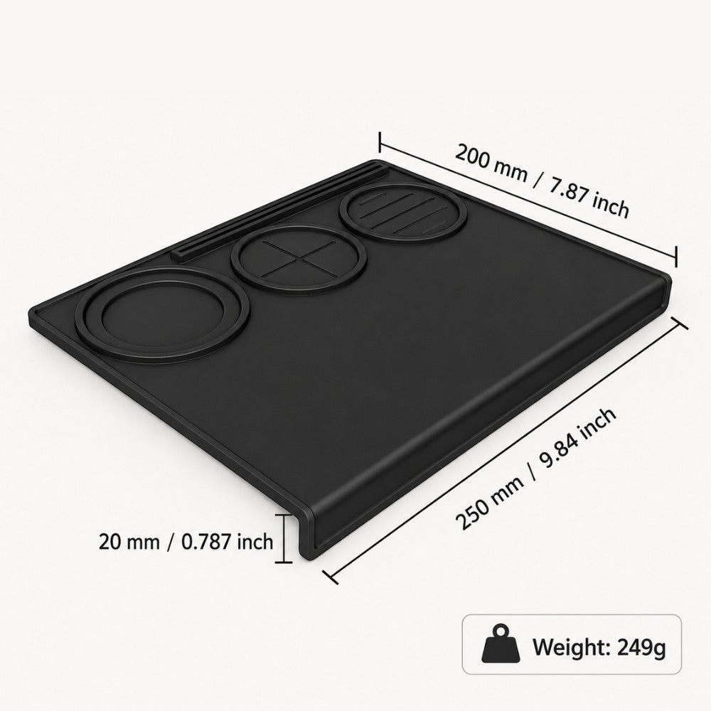 Black Silicone Espresso Tamping Mat