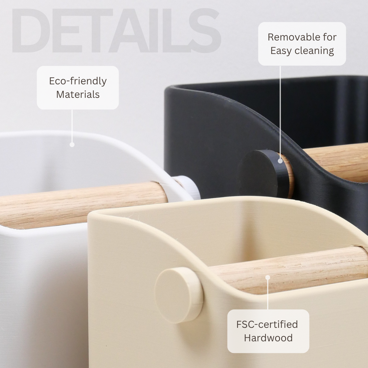The Square | Knock Box With Oak or Iroko Knock Bar - Knocdic