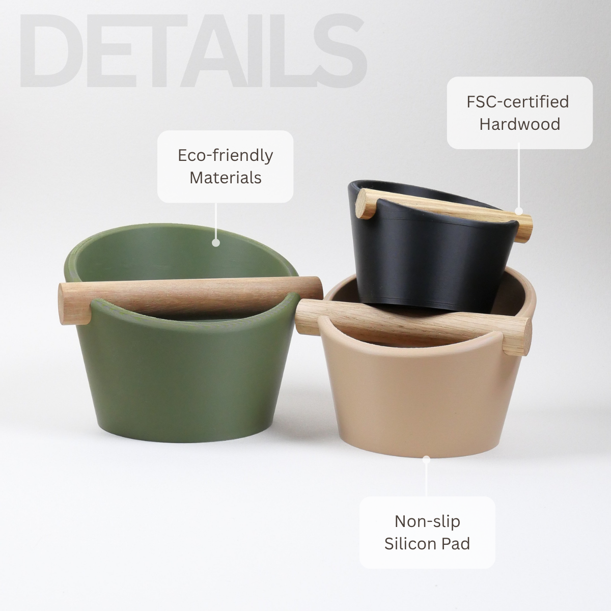 The Oval | Knock Box With Oak or Iroko Knock Bar - Knocdic