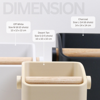 The Square | Knock Box With Oak or Iroko Knock Bar - Knocdic