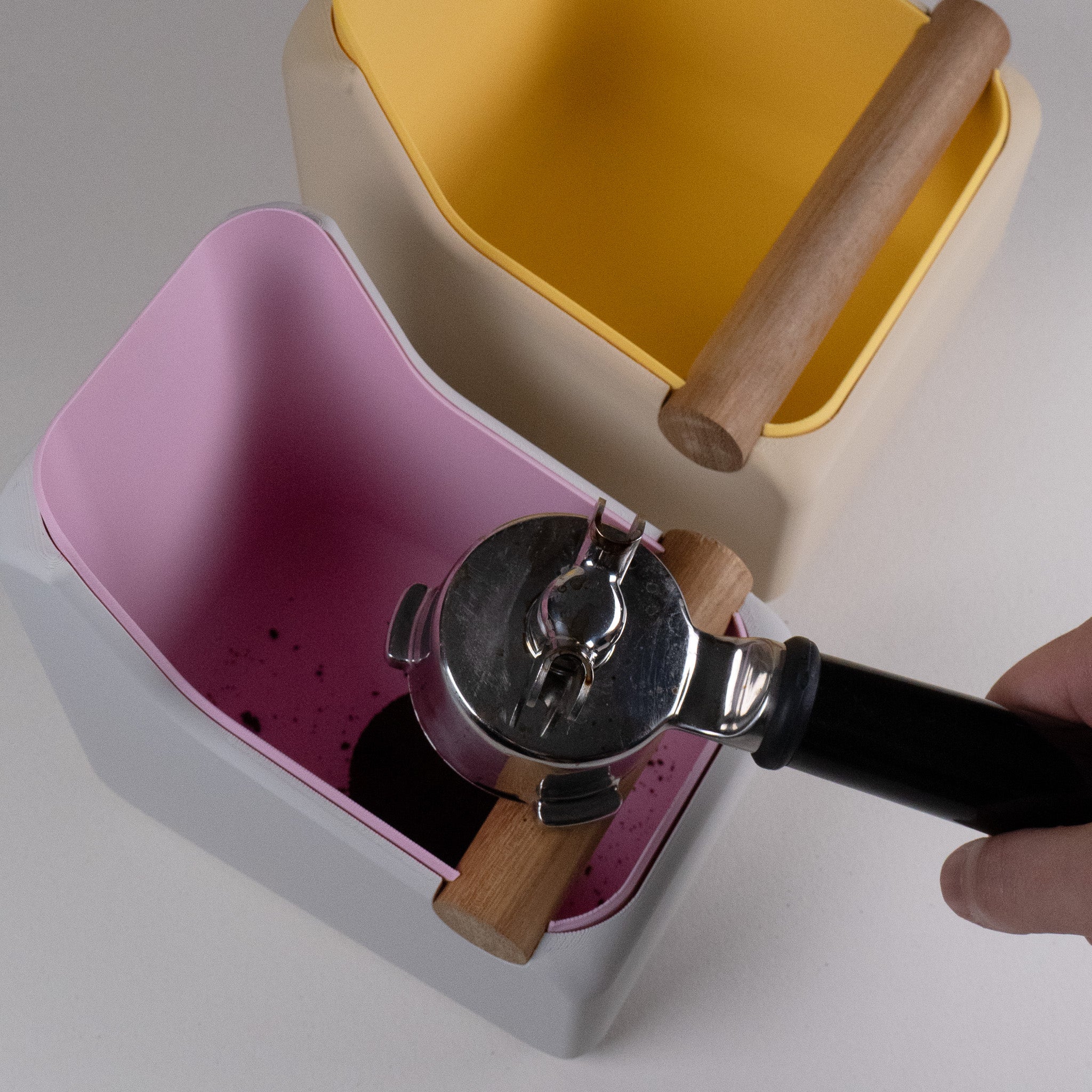 The Curve | Knock Box With Oak or Iroko Knock Bar - Knocdic