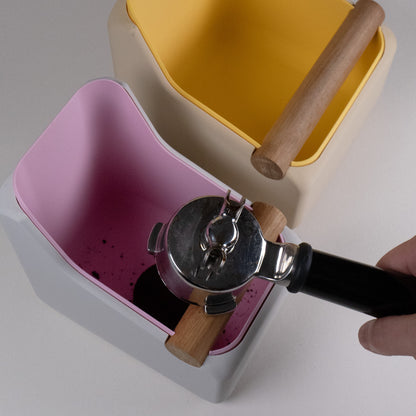 The Curve | Knock Box With Oak or Iroko Knock Bar - Knocdic