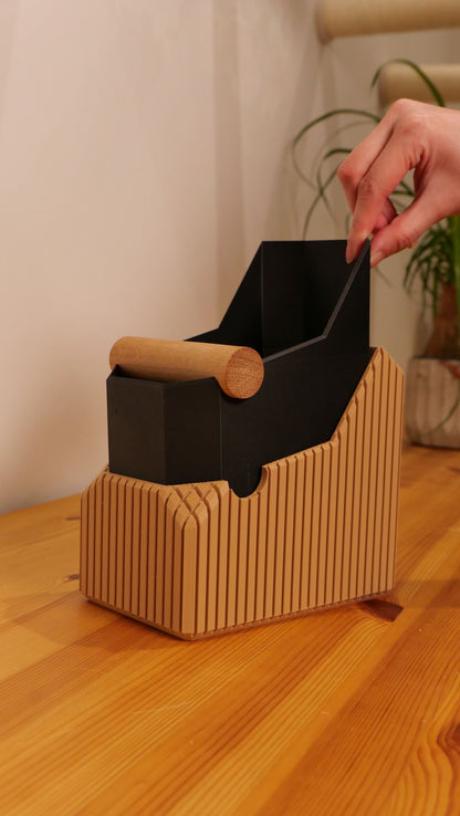 Striped Box | Knock Box With Hardwood Knock Bar