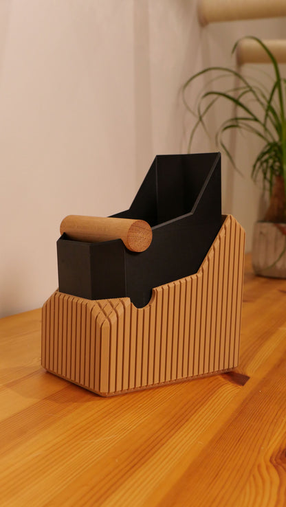 Striped Box | Knock Box With Hardwood Knock Bar