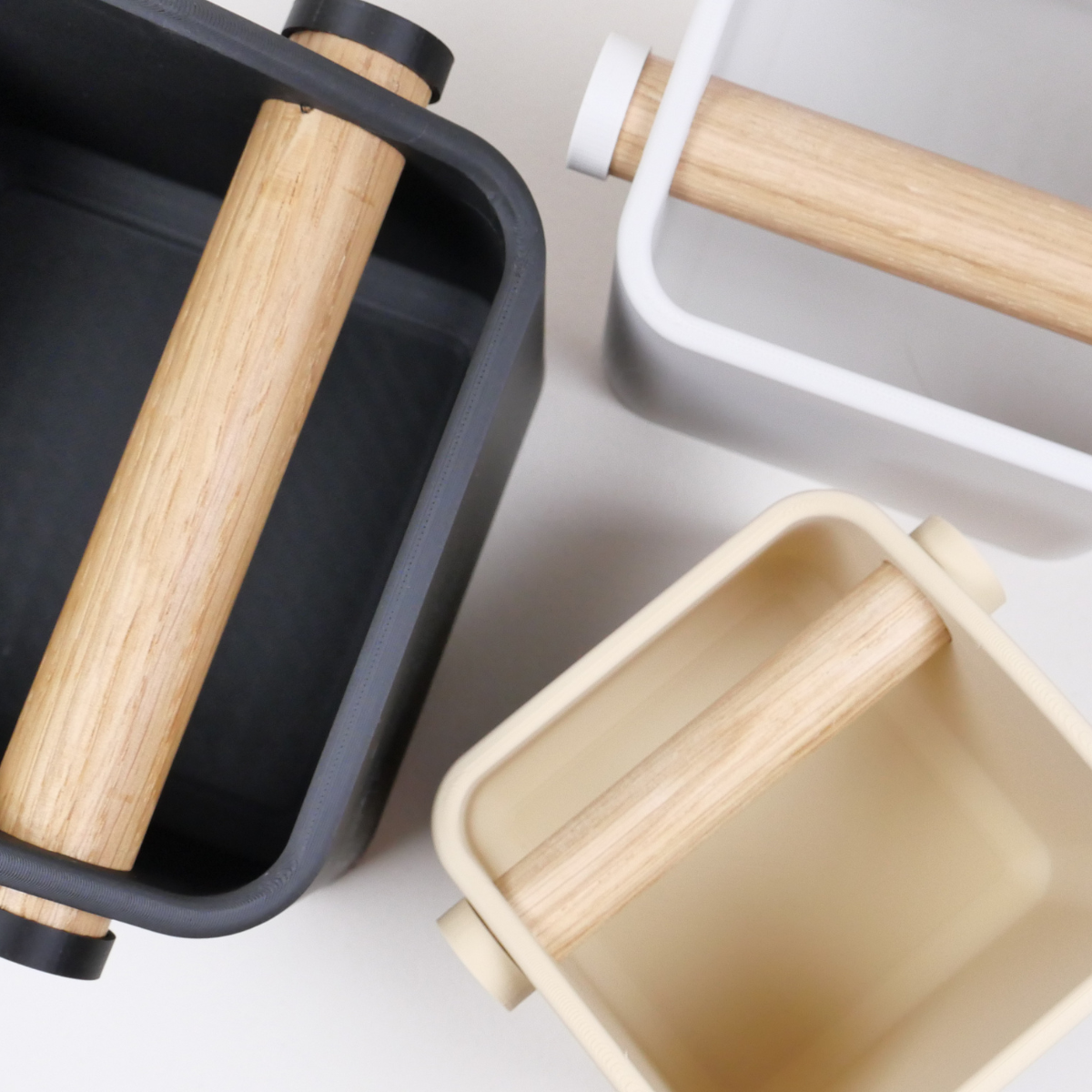 The Square | Knock Box With Oak or Iroko Knock Bar - Knocdic