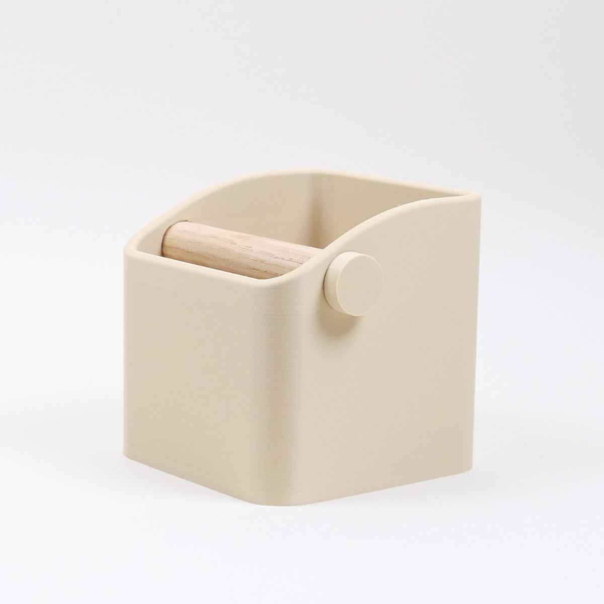 The Square | Knock Box With Oak or Iroko Knock Bar - Knocdic