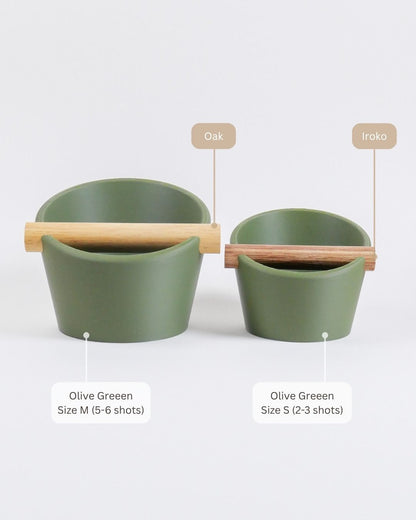 The Oval | Knock Box With Oak or Iroko Knock Bar - Knocdic
