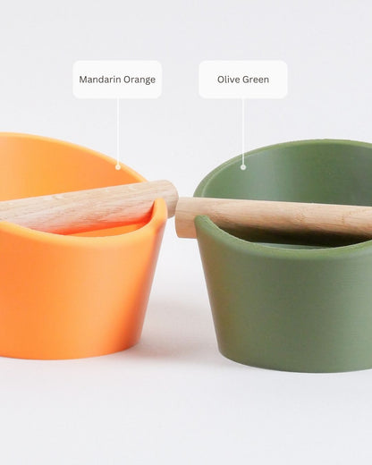 The Oval | Knock Box With Oak or Iroko Knock Bar - Knocdic