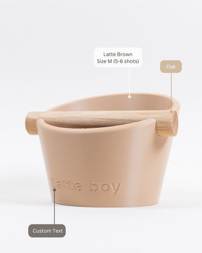 The Oval | Knock Box With Oak or Iroko Knock Bar - Knocdic
