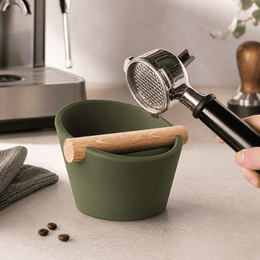 De Ovale | Knock Box met eikenhouten of Iroko-klopstang