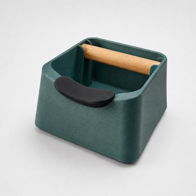 The Pod 3-in-1 Espresso Knock Box & Portafilter Tamping Stand in galaxy green