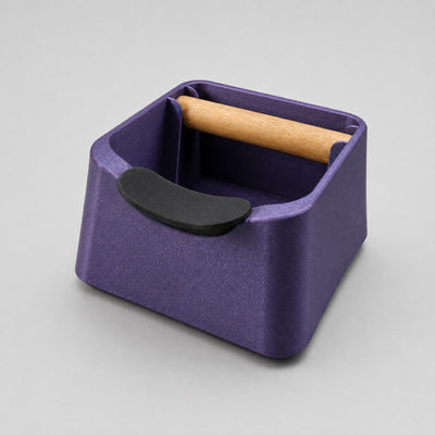 The Pod 3-in-1 Espresso Knock Box & Portafilter Tamping Stand in galaxy purple