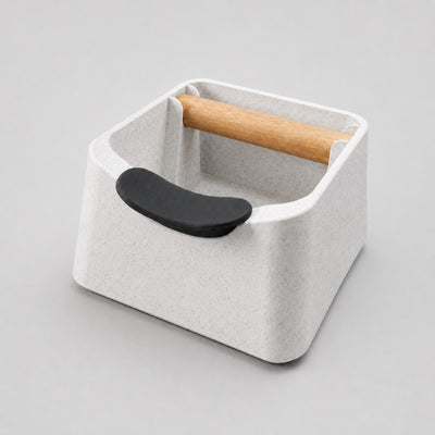 The Pod 3-in-1 Espresso Knock Box & Portafilter Tamping Stand in marble white
