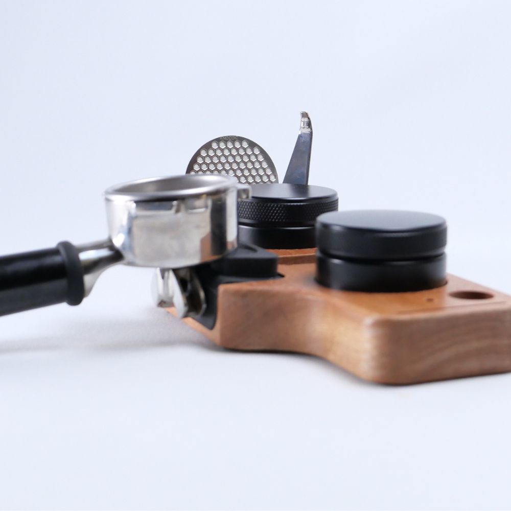 Wooden Portafilter Holder & Espresso Tamper Station
