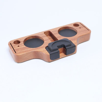 Wooden Portafilter Holder & Espresso Tamper Station - Sapele