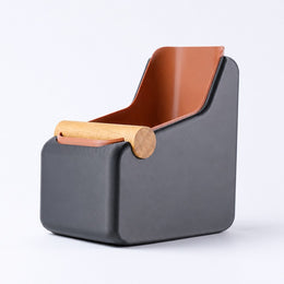 De Curve | Knock Box met eikenhouten of Iroko-klopstang