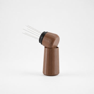 Espresso WDT Tool with Standing Holder in matte brown