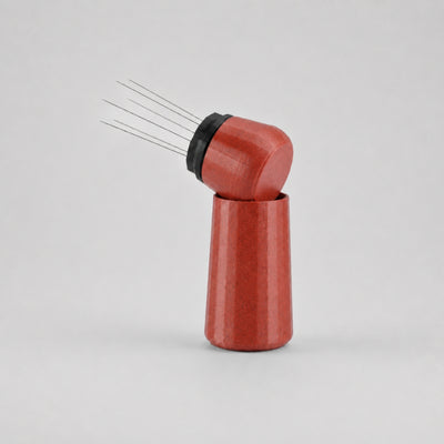 Espresso WDT Tool with Standing Holder in marble red