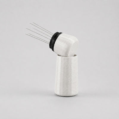 Espresso WDT Tool with Standing Holder in marble white