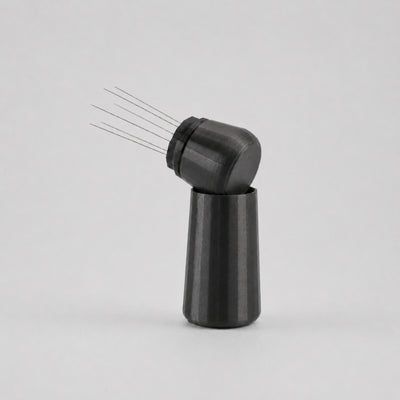Espresso WDT Tool with Standing Holder in metallic black