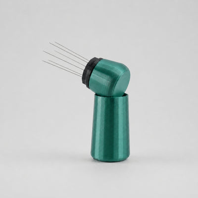 Espresso WDT Tool with Standing Holder in metallic green