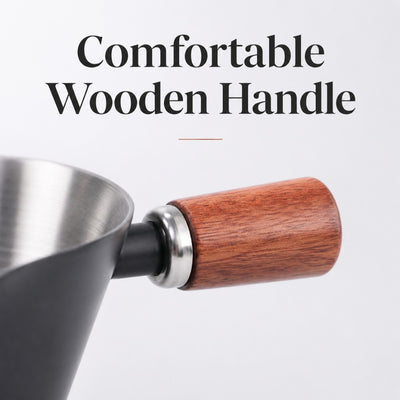 Espresso measuring cup with smooth pouring lip