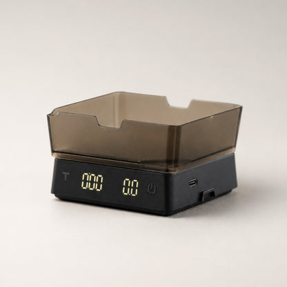 Mini coffee scale with timer and removable weighing tray