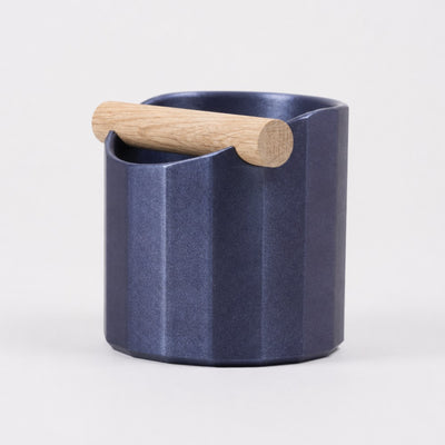 Facet Geometric Espresso Knock Box with real wood bar in galaxy nebulae