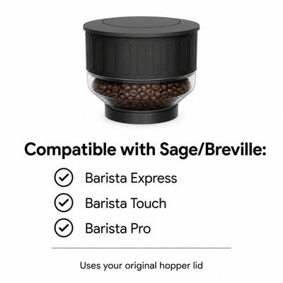 hopper extender with sage and breville barista pro, touch, express