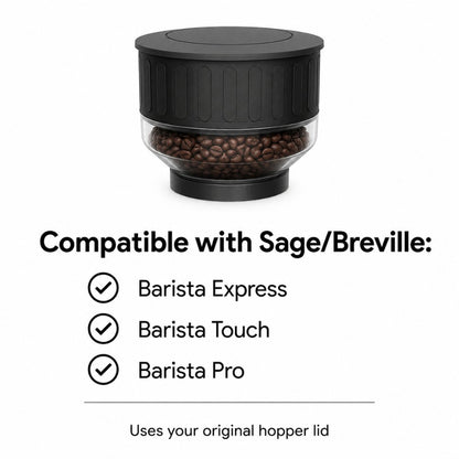 hopper extender with sage and breville barista pro, touch, express