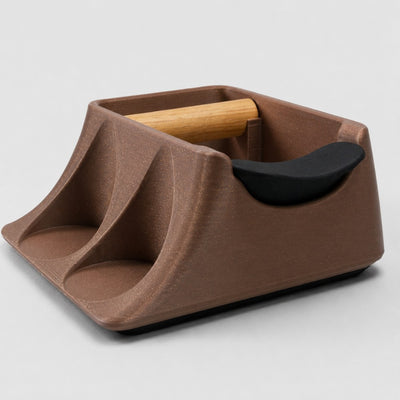 The Hub 3-in-1 Espresso Knock Box & Tamping Station in galaxy brown