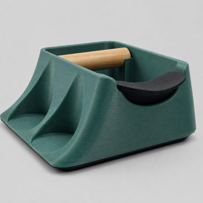 The Hub 3-in-1 Espresso Knock Box & Tamping Station in galaxy green