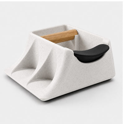 The Hub 3-in-1 Espresso Knock Box & Tamping Station in marble white